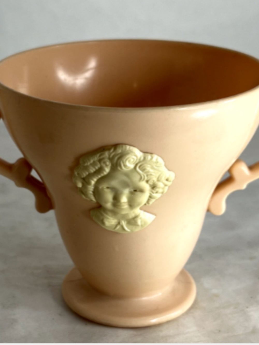 Vintage Ideal Shirley Temple Cameo Plastic Cup with Two Handles 1940's